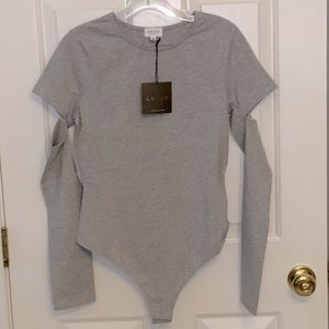 Le Lis Body suit in heather grey.  Size:Large